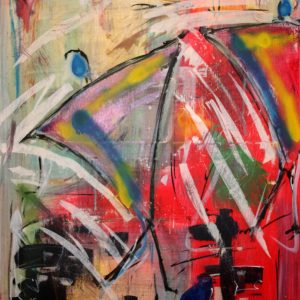 "Abstrakt - two figures" - Mixed media on canvas, 70x50 cm, 2020 - 670 €