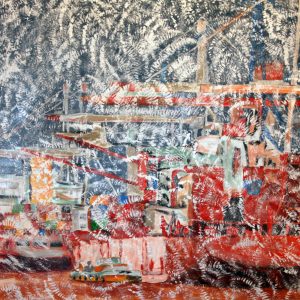"Hamburger Hafen" - acrylic on wood, 85x125 cm, 2016