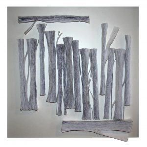 "Querschnitte" - paper on wood, 56 x 57 cm, 2016
