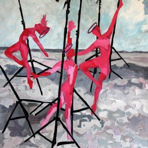 "Tanzende Frauen" - Mixed media on canvas, 124x94 cm, 2021