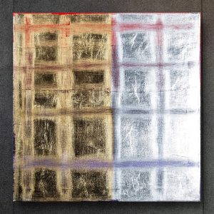 "Window of the World" - Acryl / Mixed Media auf Blattmetall, 50x50 cm, 2019