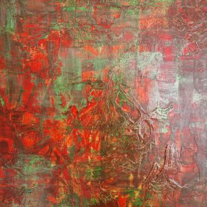 "Red Lady" - Mixed Media on Canvas, 180x120 cm, 2022