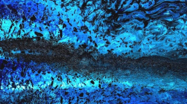 "Still water runs deep" - Acryl / Mixed Media auf Blattmetall, 100x140 cm, 2019