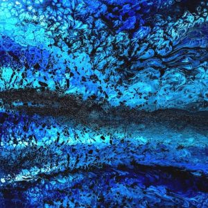 "Still water runs deep" - Acryl / Mixed Media auf Blattmetall, 100x140 cm, 2019