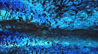 "Still water runs deep" - Acryl / Mixed Media auf Blattmetall, 100x140 cm, 2019