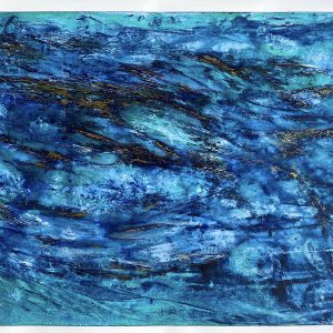 "Silent Water"- Acryl auf Rakeltechnik, starke Strukturen durch Strukturpaste, 42x59 cm, 2022