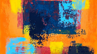 "Dancing patches" -  Acryl auf Leinwand, 80x80 cm, 2022