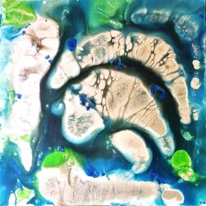 Collection "Enjoy you life" N5 - Mixed Media, Acrylic on Canva, framed, 100x100 cm
