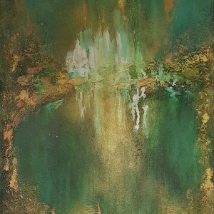 "The glow of the grotto" - 60x80 cm, Acryl, Structure paste on canvas, 2021