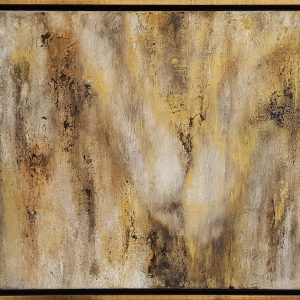 "Ohne Titel" - 60 x 90 cm. pigments, Acryl, Structure paste on canvas, With shadow gap frame gold-black. 2021