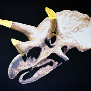 "Triceratops Gold" - Acryl auf Leinwand, 130x195 cm, 2022