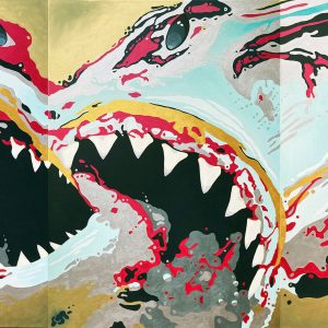 "APOCALYPSE JAWS" - Acryl auf Leinwand, 200x420 cm, 2022