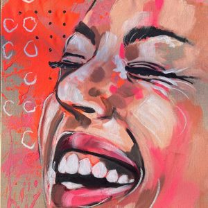 "Smile 2.1“ - Mixed Media (Acryl, Oil chalk and screenprint collages on canvas, 100x80cm, 2023
