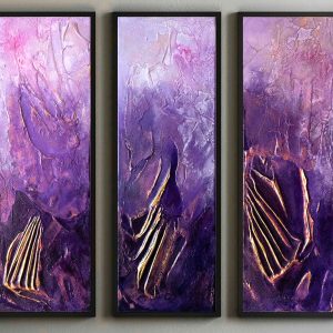 "Amethyst" - Mixed Media auf Leinwand, 3x60x20 cm