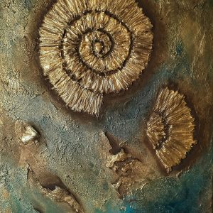 "Ammonit" - Mixed Media auf Leinwand, 70x50 cm