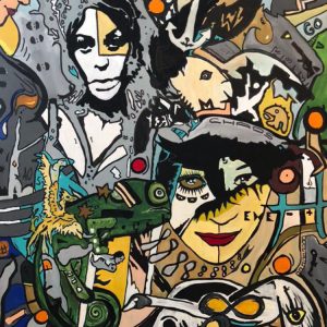 "Chaosmädchen 3" - Mixed Media auf Leinwand, 100x70 cm, 2010