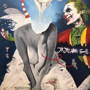 "Lost Joker" - Mixed Media auf Leinwand, 160x90 cm, 2014