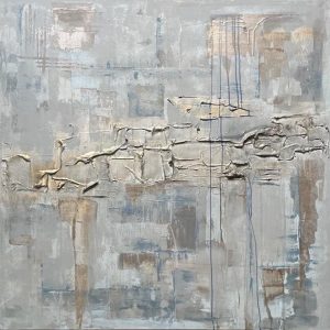 "Schimmernde Edelsteine" - Mixed Media auf Leinwand, 120x120 cm, 2022