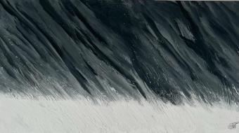 "Verfälschte Harmonie" - Mixed Media auf Leinwand, 70x130 cm, 2022