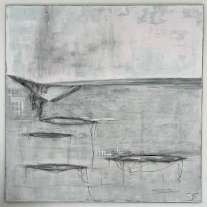 "Zerrissene Welten" Mixed Media auf Leinwand, 120x120 cm, 2022