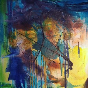 "Wasserlinien" - Acryl auf Leinwand, 160x100 cm, 2019