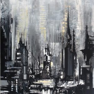 "Gesichter einer Großstadt I " - 100x80cm, Mixed-Media auf Leinwand, 2014