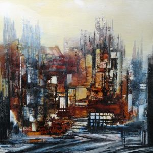 "Gesichter einer Großstadt XIII" - 50x50 cm, Mixed-Media auf Leinwand, 2019