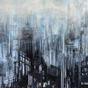 "Gesichter einer Großstadt XVI" - 80 x 100 cm, Acryl Mixed-Media auf Leinwand, 2019