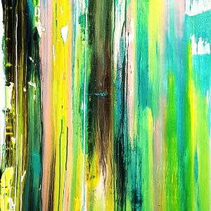 „Matte Grün“ – Mixed-Media auf Leinwand, 165x85 cm, 2021
