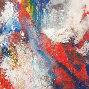 „Phoenix of the alps“ – Mixed-Media auf Leinwand, 100x66 cm, 2021