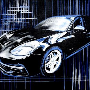 "Porsche" - 80 x 100 cm, Acryl auf Leinwand, 2020