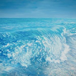 "Turquoise Wave" - Oil on canvas, 32x50 inches, 2022 - 5.000 $