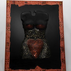 “Azar ao jogo, Sorte ao amor" - Acryl, Schlüssel, Karten und Münzen, 100x77,5x8 cm - 8.000 €