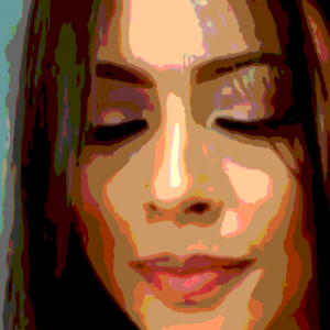 "Caro méditant" - digital art with iPad, printed on canvas by inkjet 9 colors, finish vernis, mounted on wooden slats, protective bar, 70x90 cm, 2020