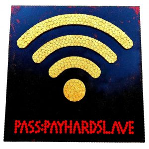 “Free wi-Fi" - Mixed Media auf Holz, 92x92 cm - 7.300 €