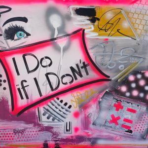 "Beauty in pink" - Mixed-Media auf Leinwand, 100x120 cm, 2023