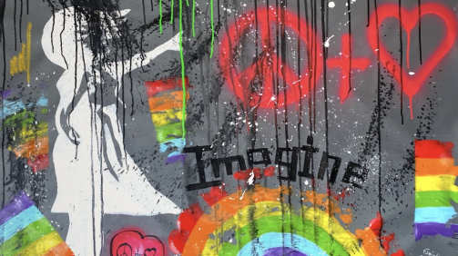 "Imagine" - Mixed-Media auf Leinwand, 100x120 cm, 2023