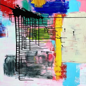 "Energy" -  Mixed-Media auf Leinwand, 100x100 cm, 2023