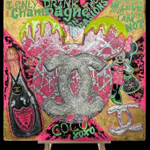 "Luminous Coco" - Mixed-Media auf Holz, 55x55 cm, 2021