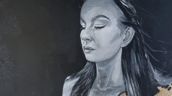 "Breathe" - Mixed-Media auf Leinwand, 120x92 cm, 2022