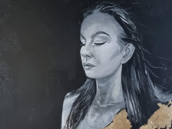 "Breathe" - Mixed media on canvas, 120x92 cm, 2022