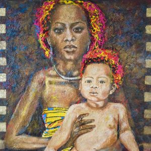 "Amandla & Ayna" - 90x100 cm, Mixed-Media auf Leinwand, 2019