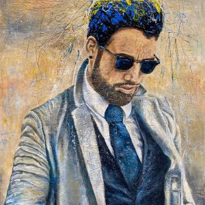 "Aleksey" - 120x100 cm, Mixed-Media auf Leinwand, 2019