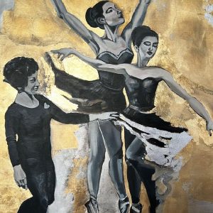 "Ballerinas" - Mixed media on canvas, 140x120 cm, 2023